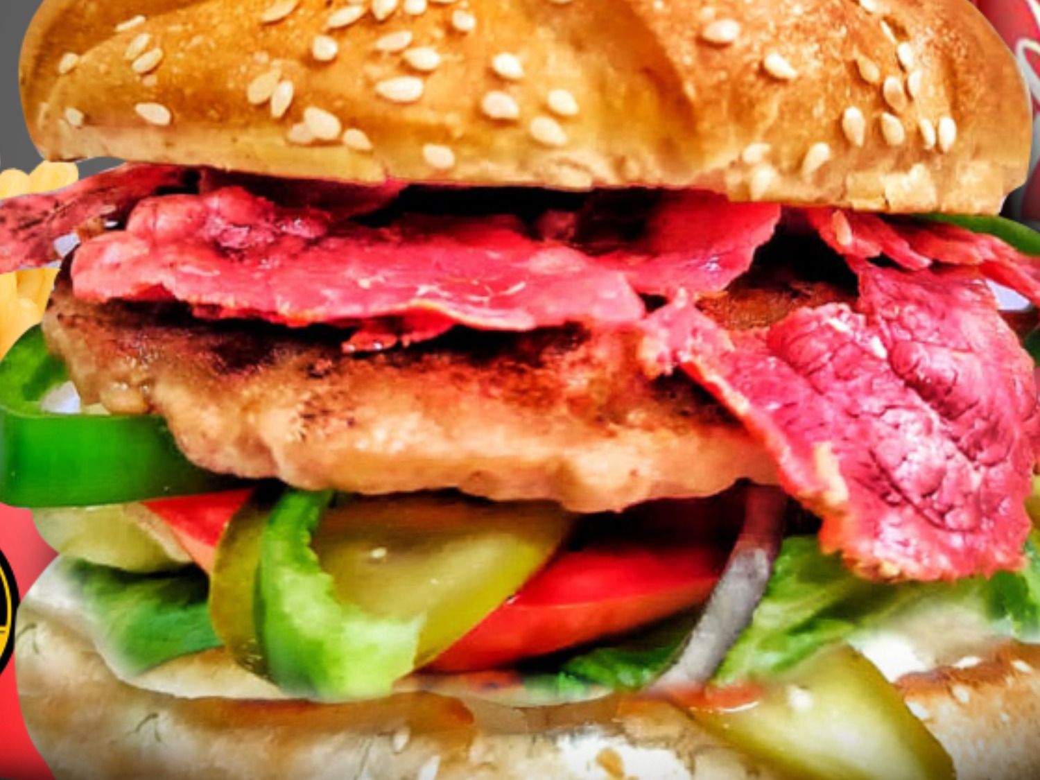 Burger With Pastrami Sandwich