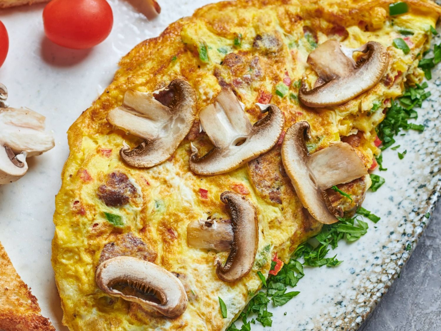 pastrami and vegetables Omelette