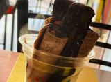 Ice chocolate brownie
