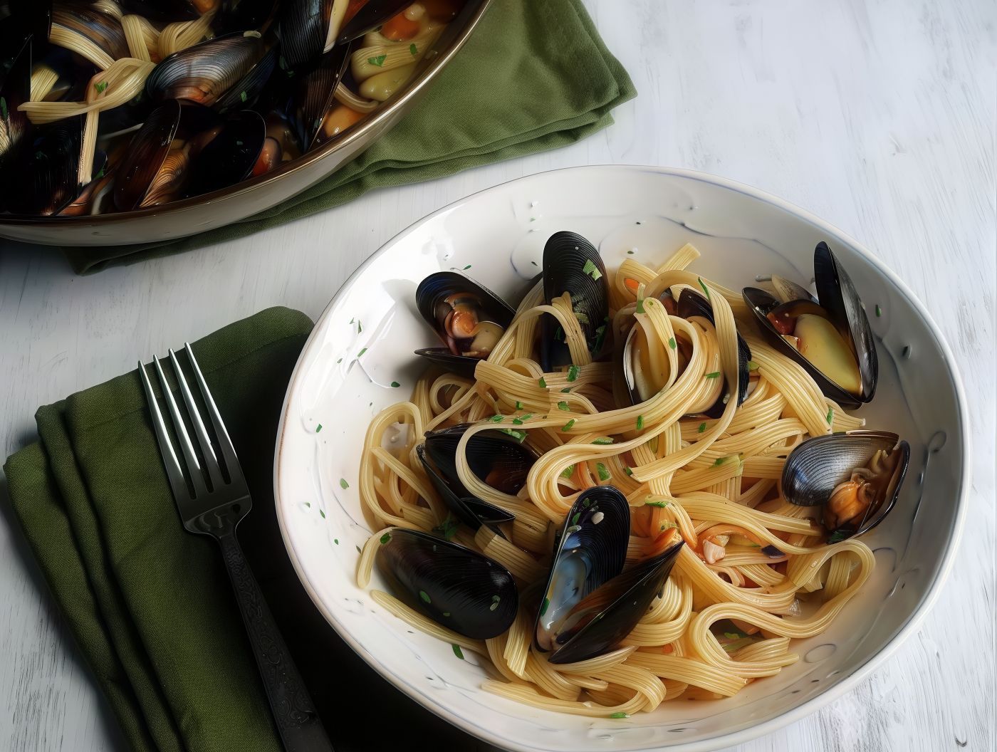 Clams With Sea Mussels Pasta