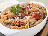 Pasta With Mushroom, Sauce And Vegetables