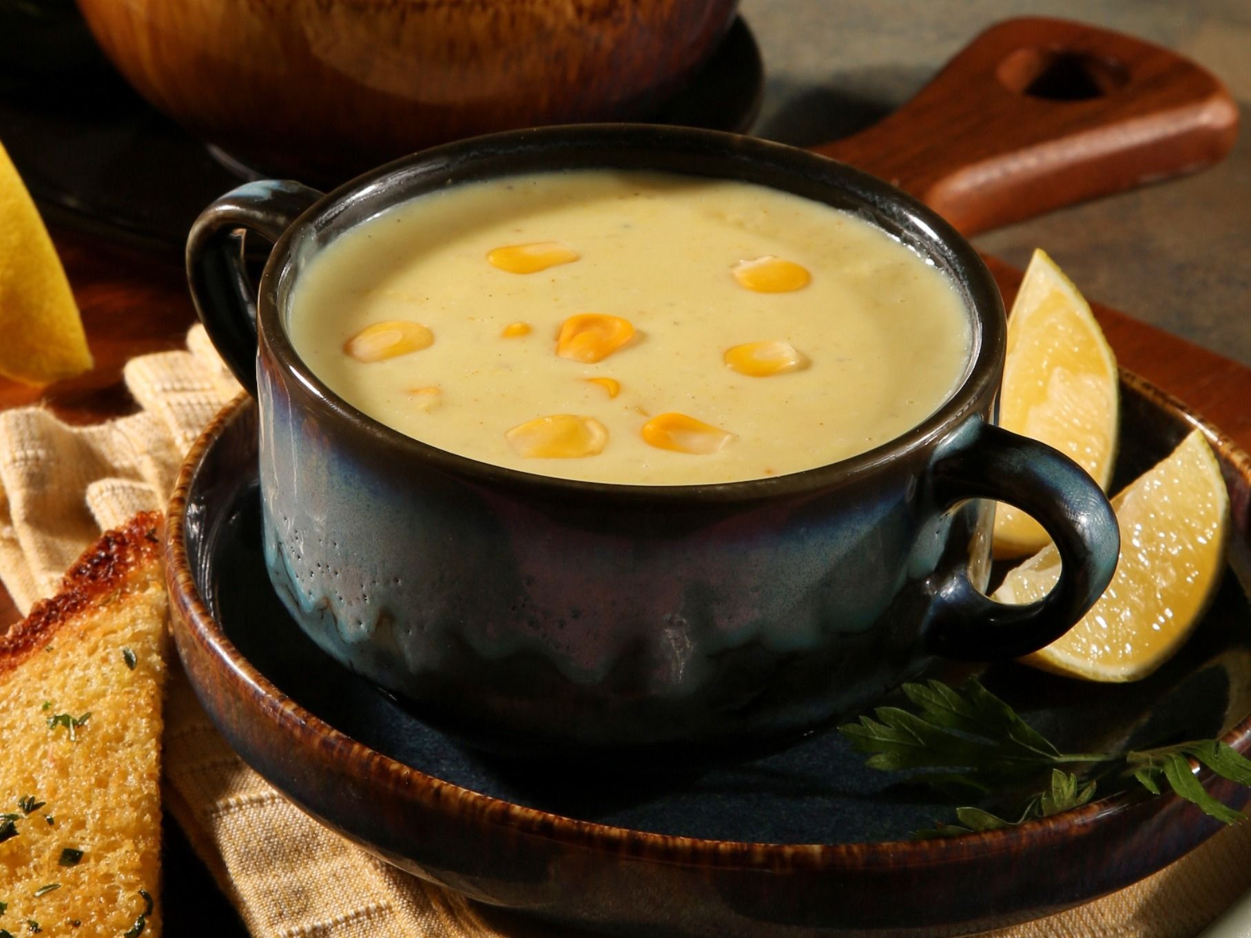 Sweet corn cream soup