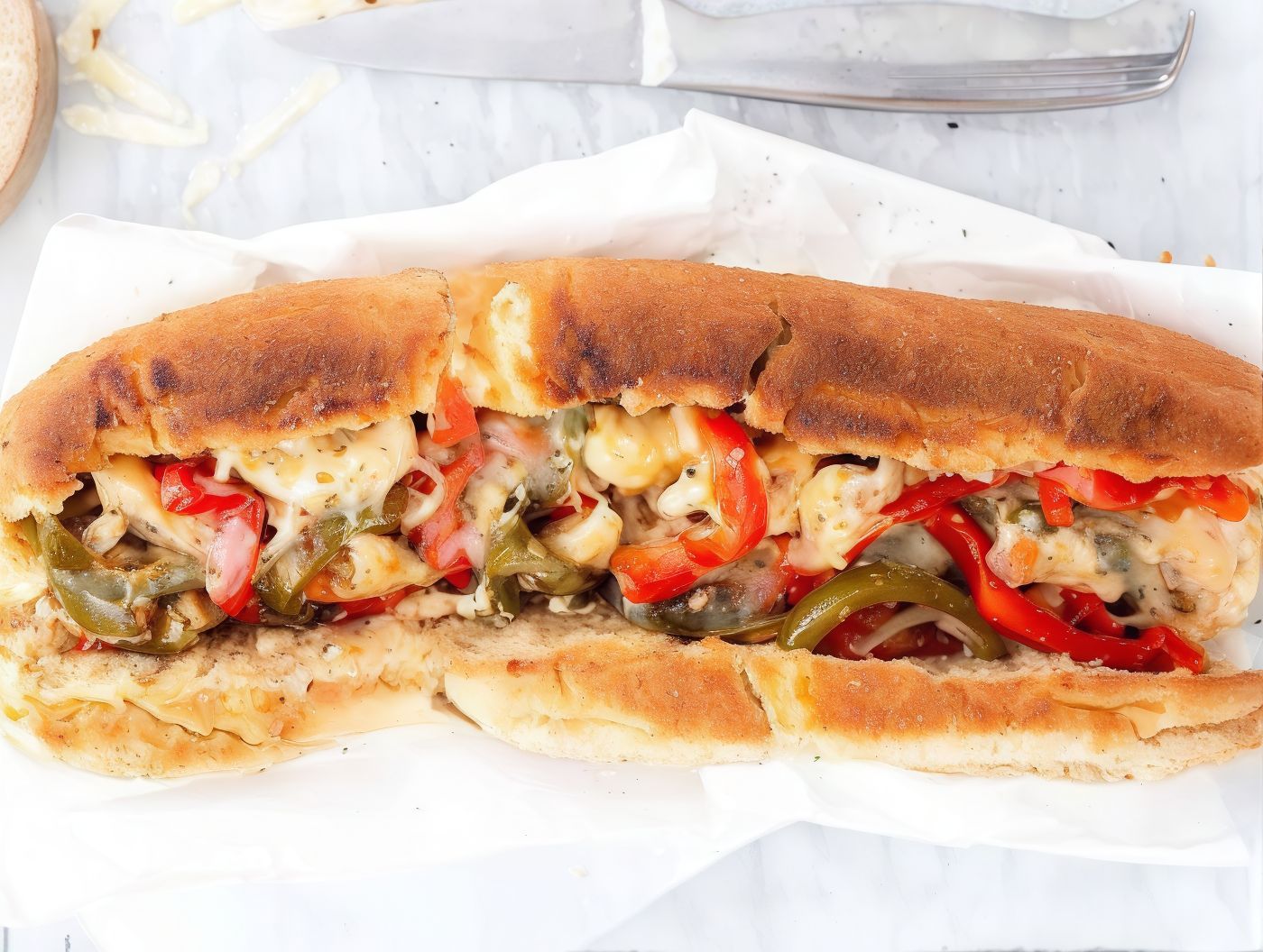 Chicken Fajita With Mozzarella Cheese Sandwich