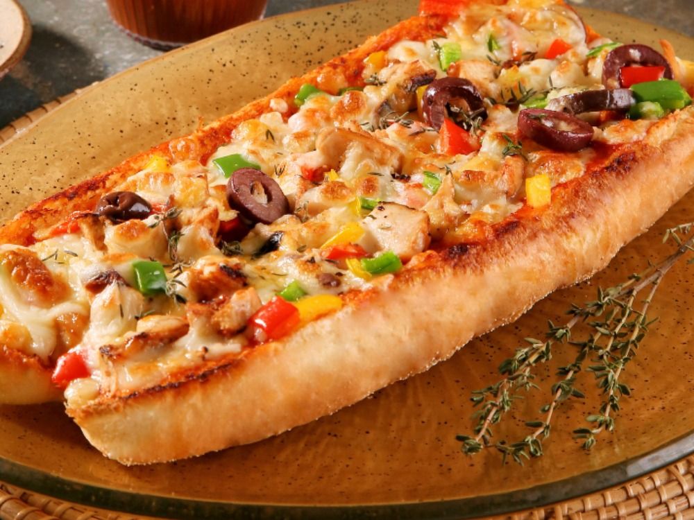 Pizza chicken open Sandwich