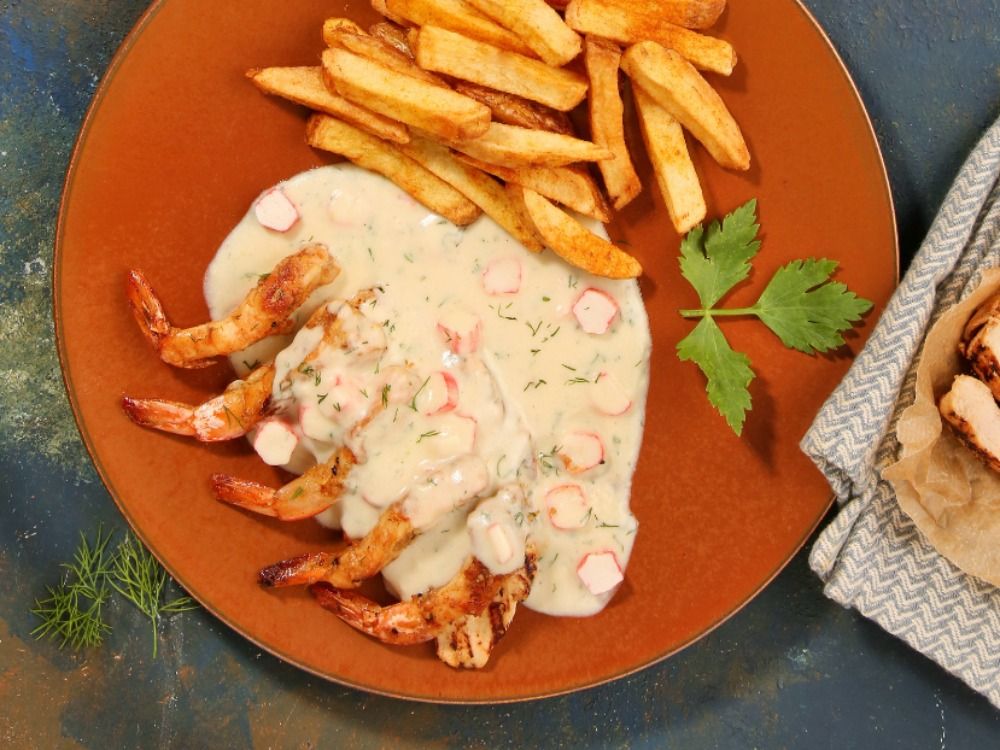 Chicken Shrimp Kaboria Sauce Dish