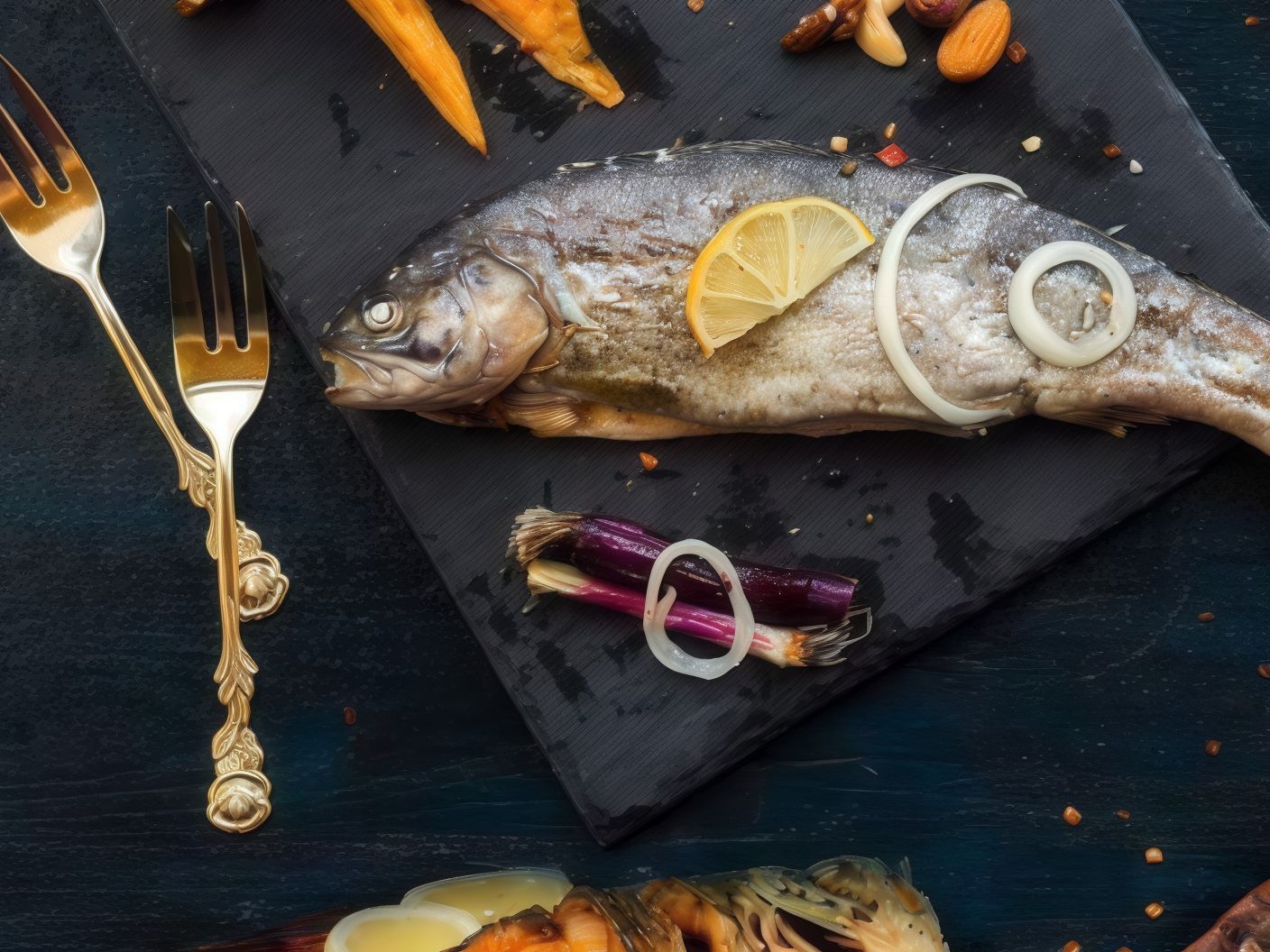 Sea Bass Fish Meal With Seafood Soup