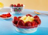 Rice pudding with Strawberry and Pineapple