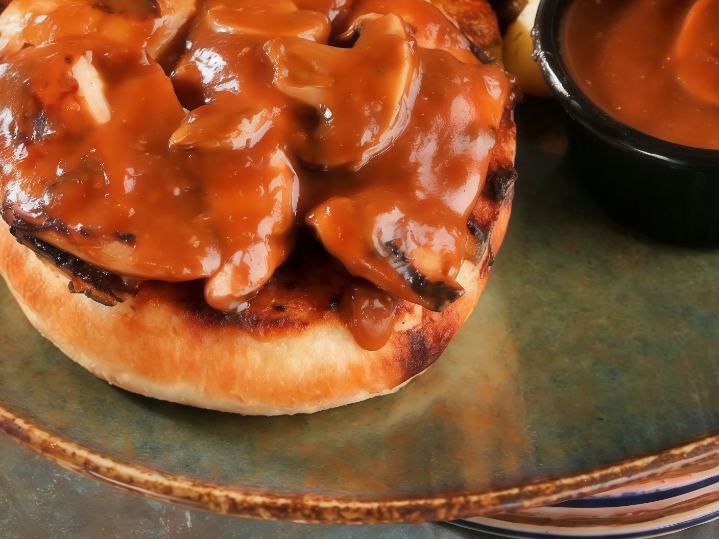 Chicken Brown Mushroom Sauce Sandwich