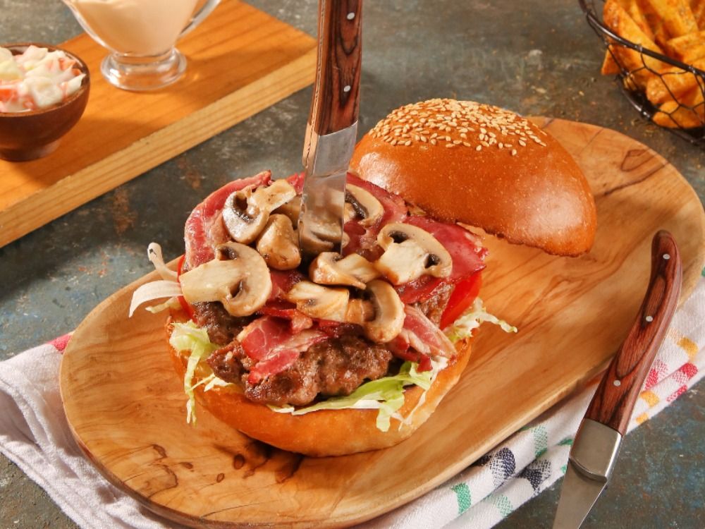 Bacon Cheese Mushroom Burger