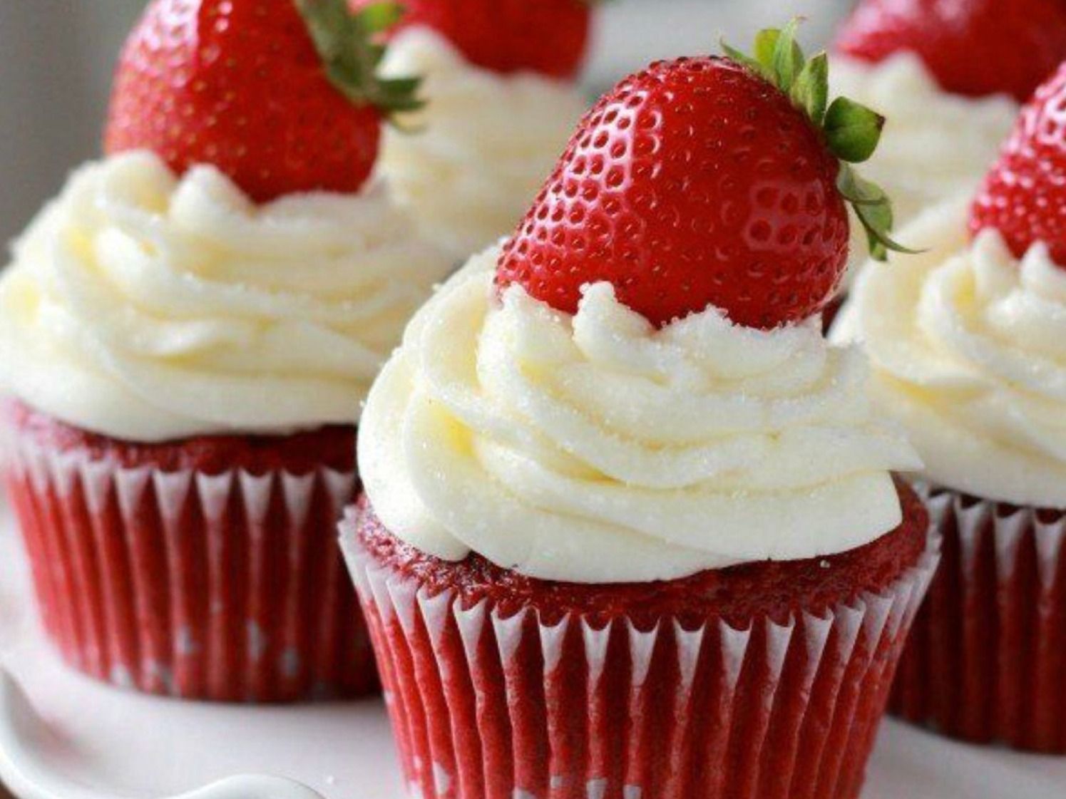 Red Velvet Vanilla Cupcake