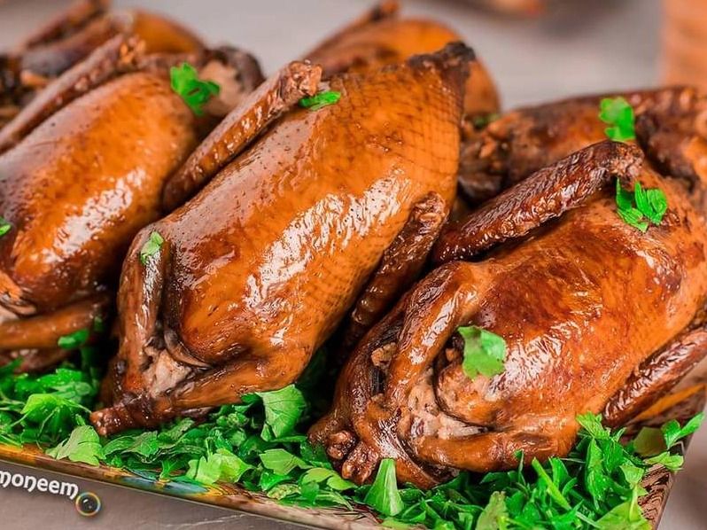 Stuffed Pigeon with Grits