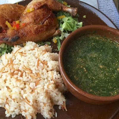 Half Rabbit Meal With White Rice And Molokhia
