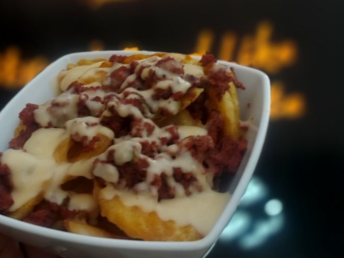 Chilly Fries With Sausage And Melted Cheese