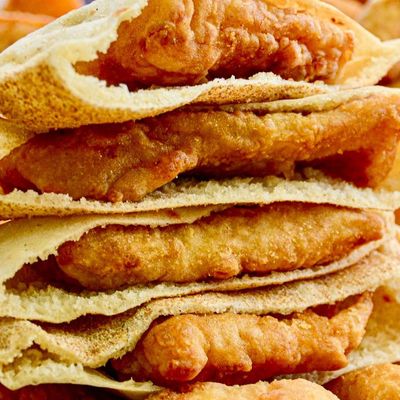 Baladi Bread Fish Fillet Sandwich