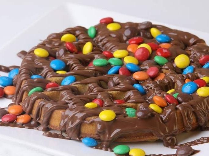 White Chocolate M&M's Waffle