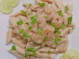 Shrimp pasta white sauce