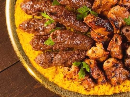 Quarter kofta with quarter shish