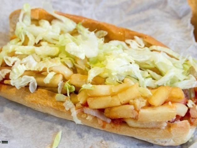 French Fries With Mozzarella Cheese Sandwich