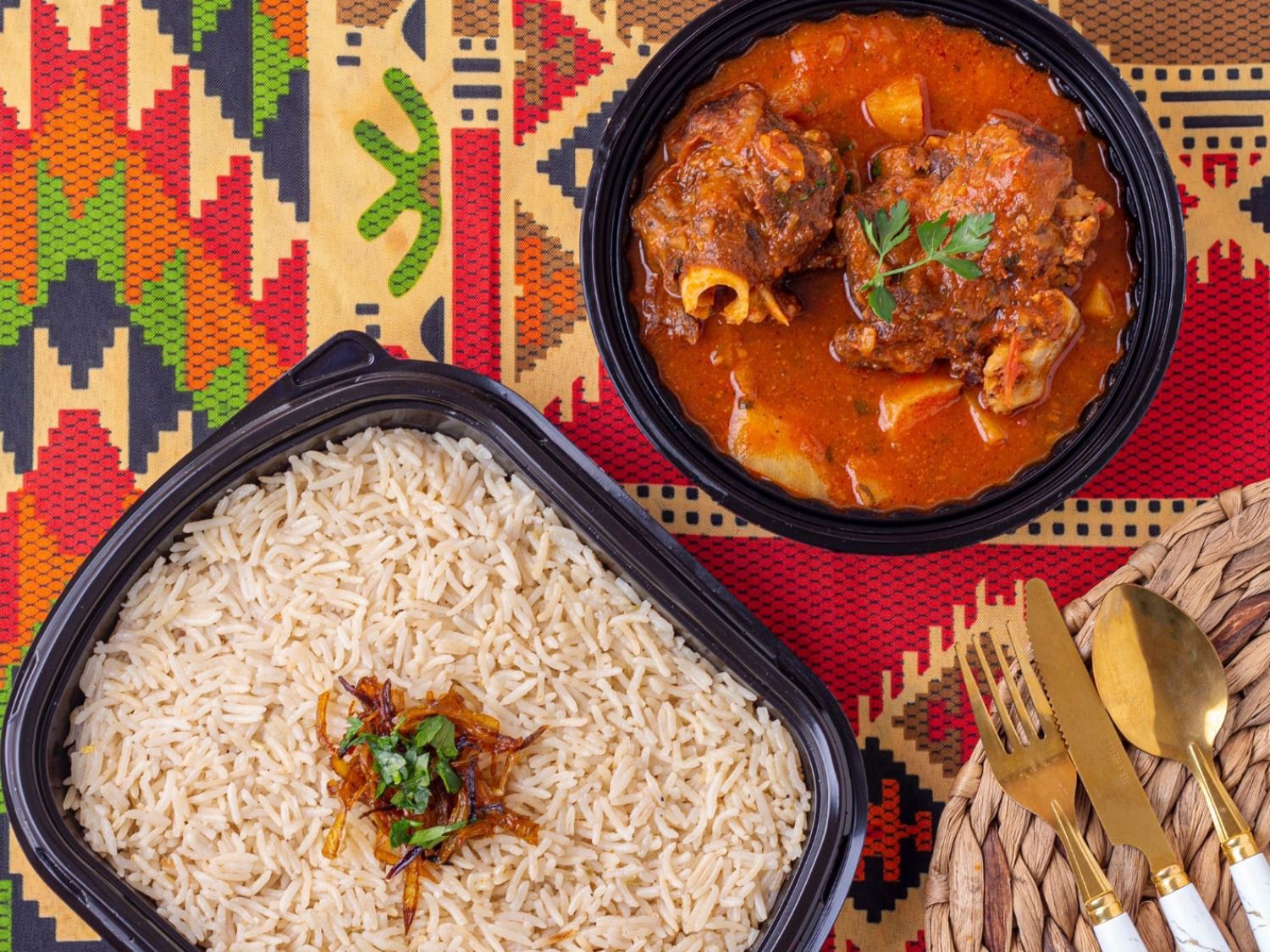 White Rice With Meat And Potato Broth