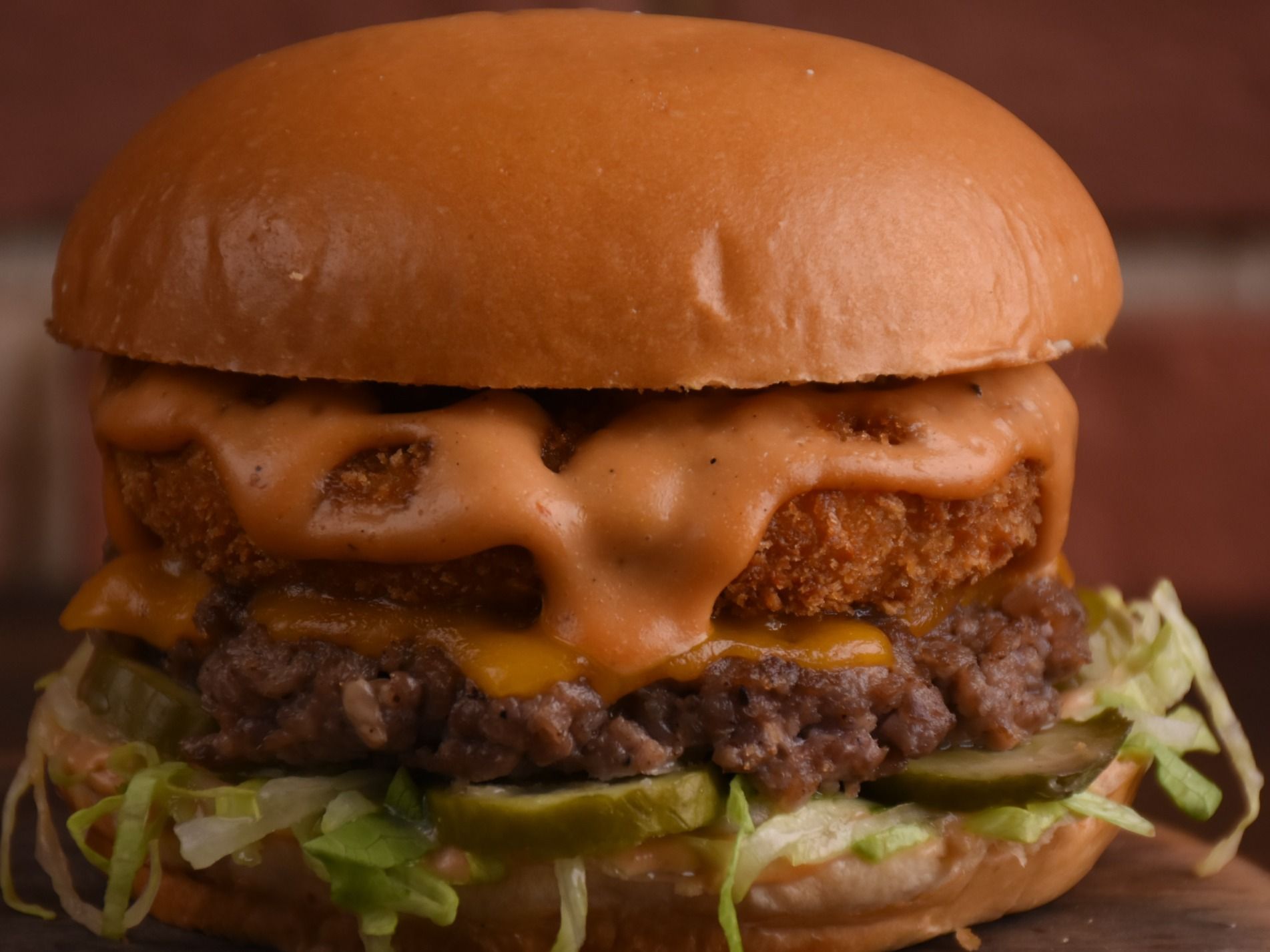 Mac And Cheese Burger Sandwich
