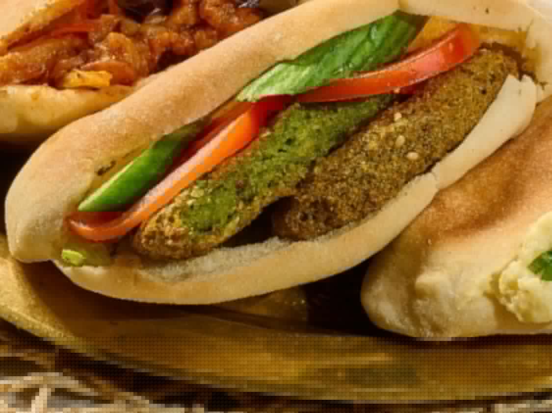 Falafel Sandwich with Salad and Tahini