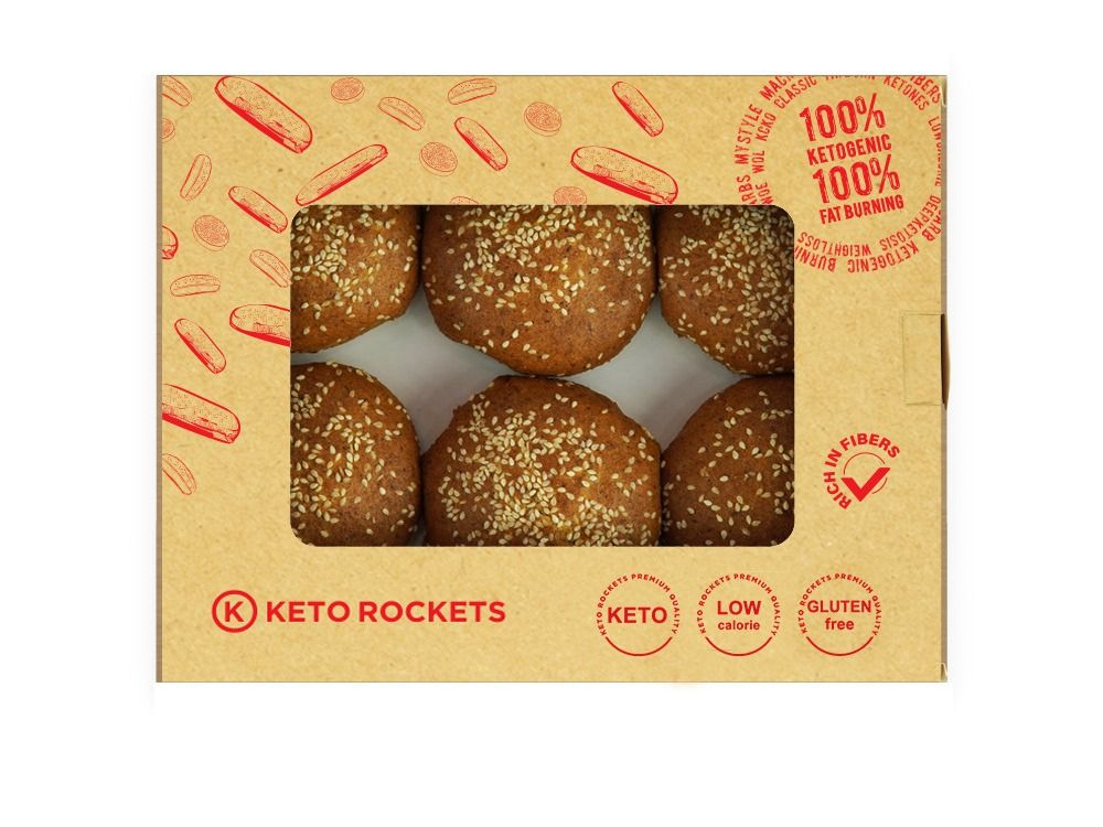 6 Large Ketogenic Bun Bread Balanced Dough