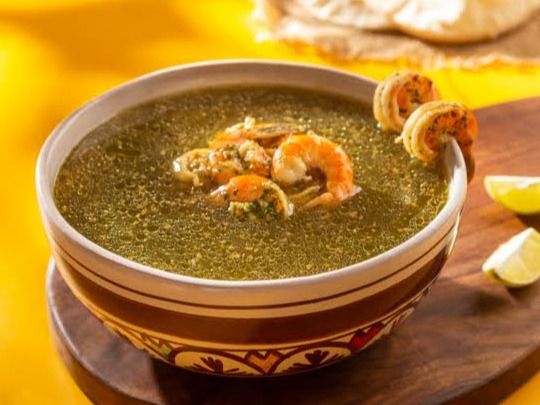 Molokhia with shrimp