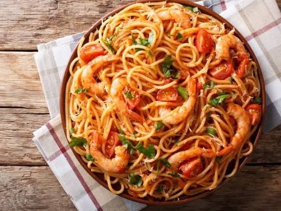 Seafood Red sauce pasta