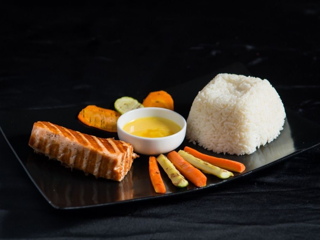 Grilled Salmon with Coconut Rice