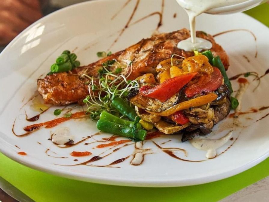 Grilled Salmon dish With Pasta