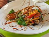 Grilled Salmon dish With Pasta