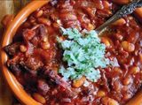 A Box Of Beans With Sauce