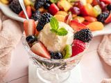 Mix Ice Cream With Fruit Salad