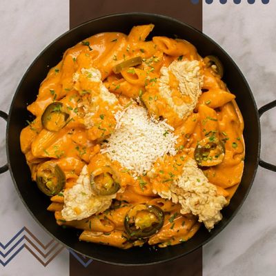 Pasta di Pollo Fritto e Jalapeno