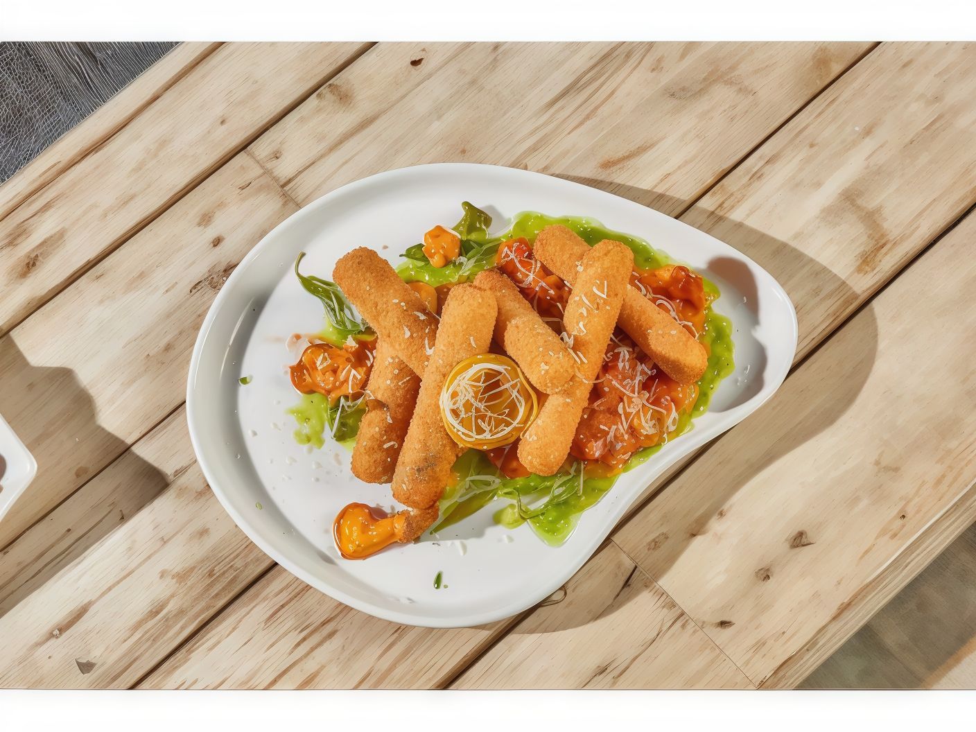 Fried mozzarella cheese sticks