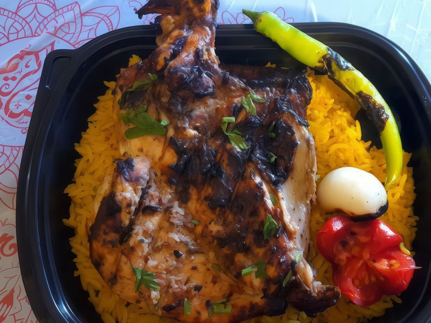 A Quarter Of A Chicken With Rice