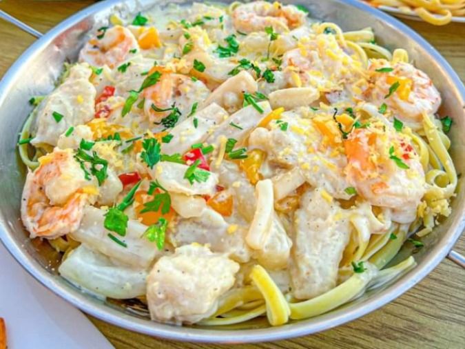 Large seafood pasta