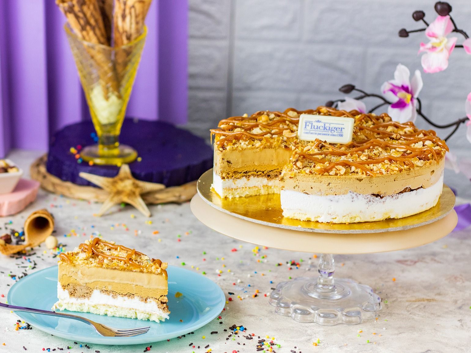 Salted Caramel Ice Cream Cake