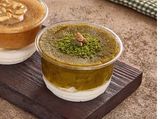 Pistachio helva with ice cream