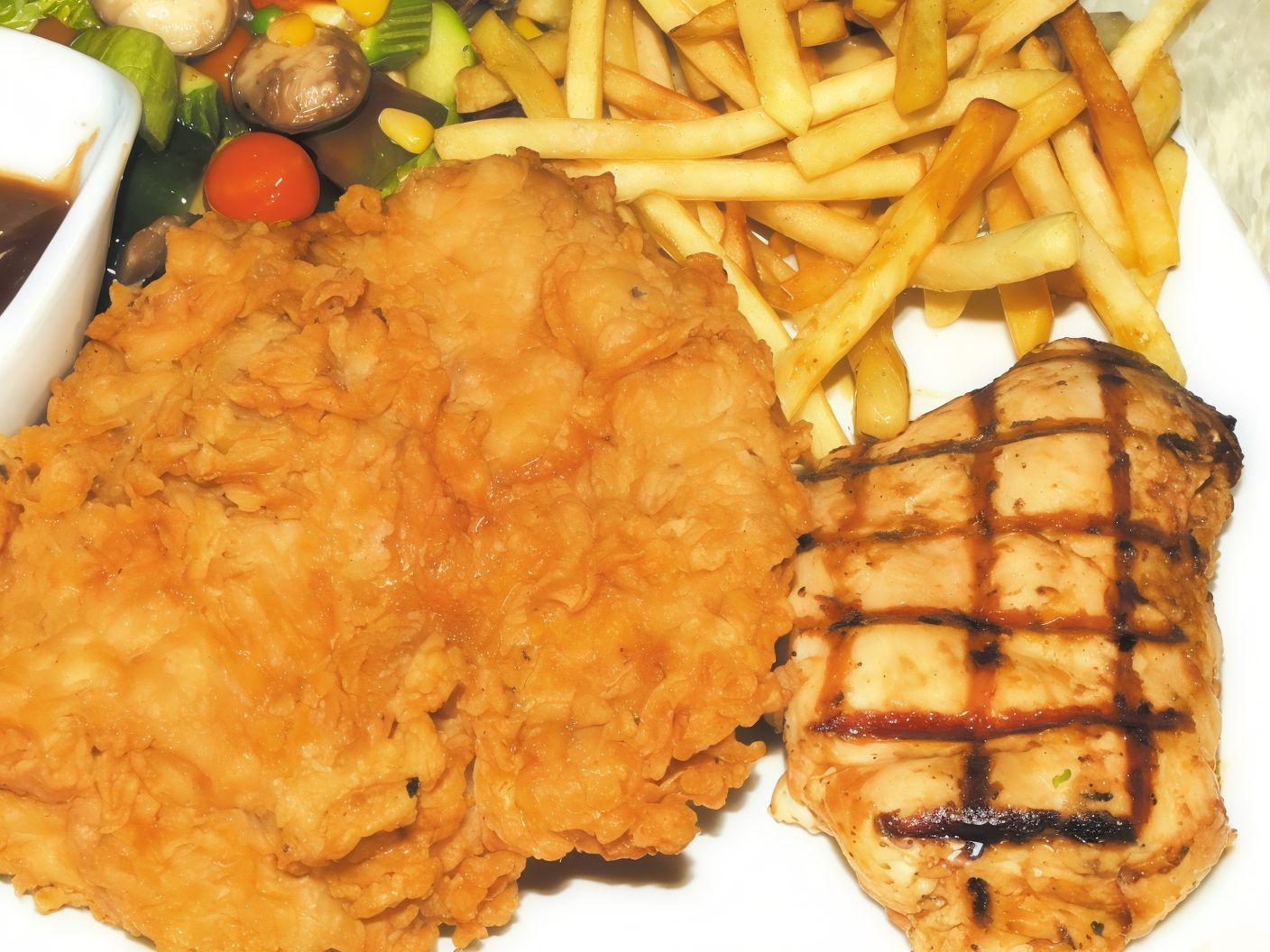 Combo Grilled And Country Fried Chicken