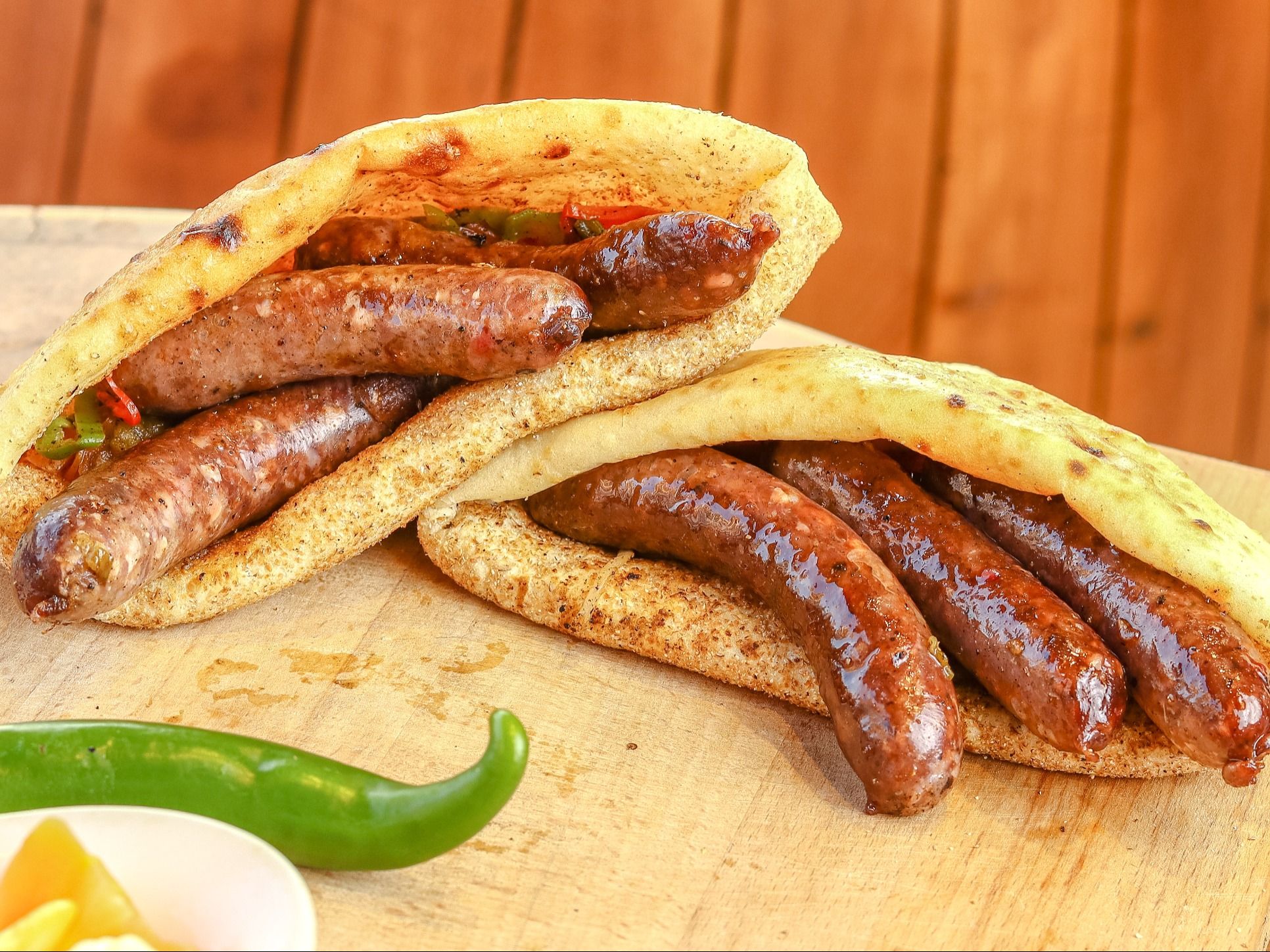 Grilled Oriental Sausage Sandwich