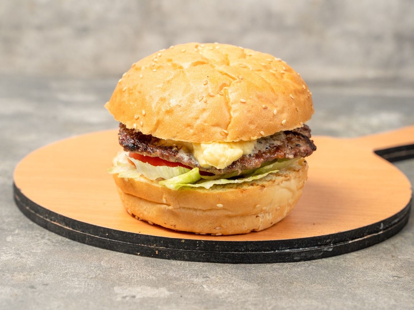 Beef Burger With Cheese Sandwich