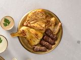 Quarter Charcoal Chicken thigh and 1/4 Grilled Kofta