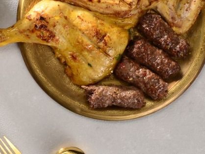 Quarter Charcoal Chicken thigh and 1/8 Grilled Kofta