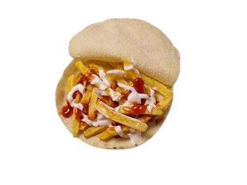 French Fries With Ketchup And Mayonnaise