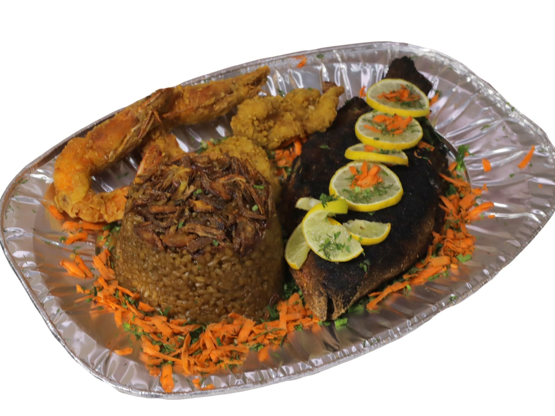 Tilapia and shrimp individual meal