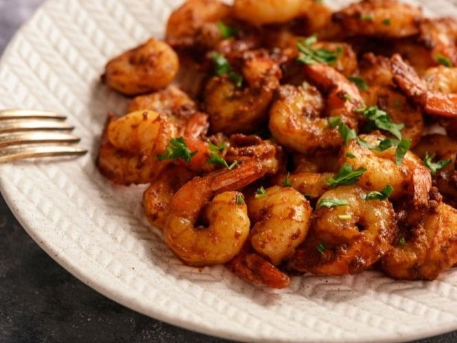 shar grilled shrimps with harissa