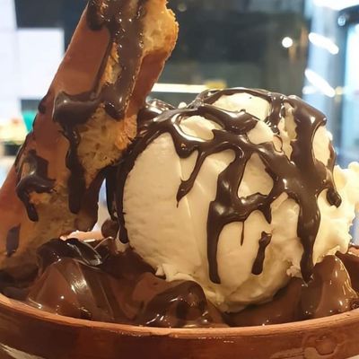 Chocolate Waffle Fatteh Casserole