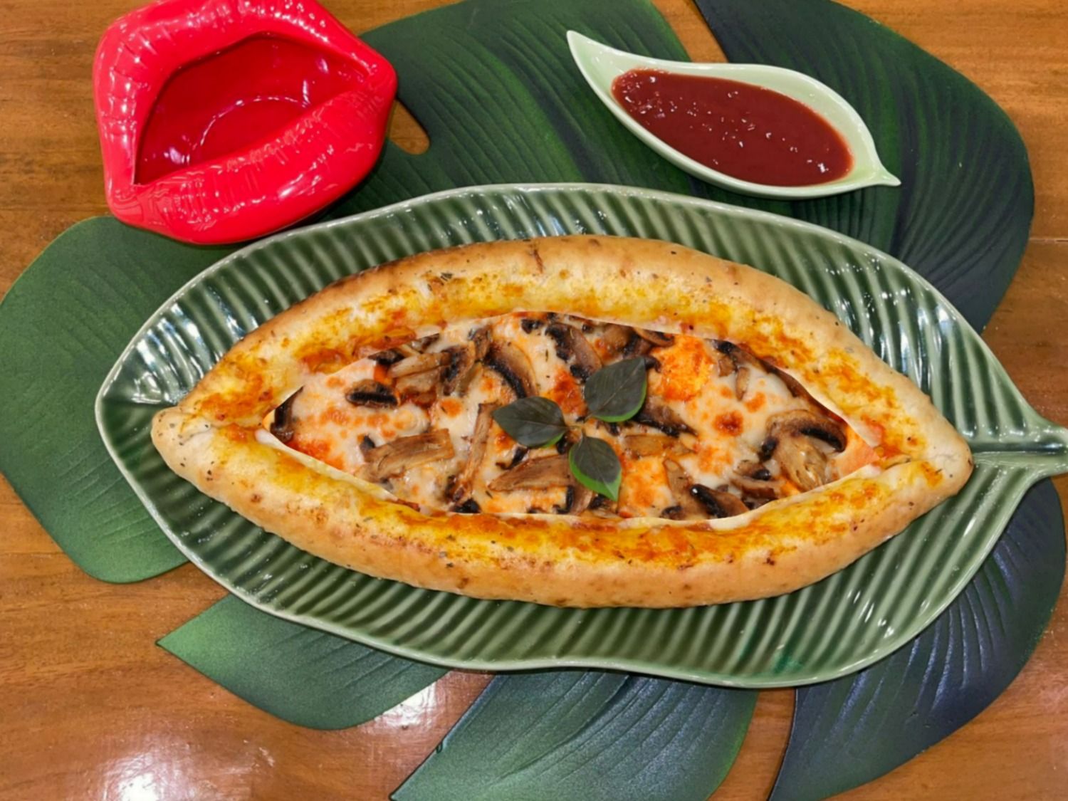 Mushroom Pide Turkish