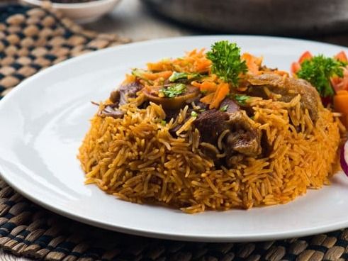 Kabsa Dish With Veal Meat Meal